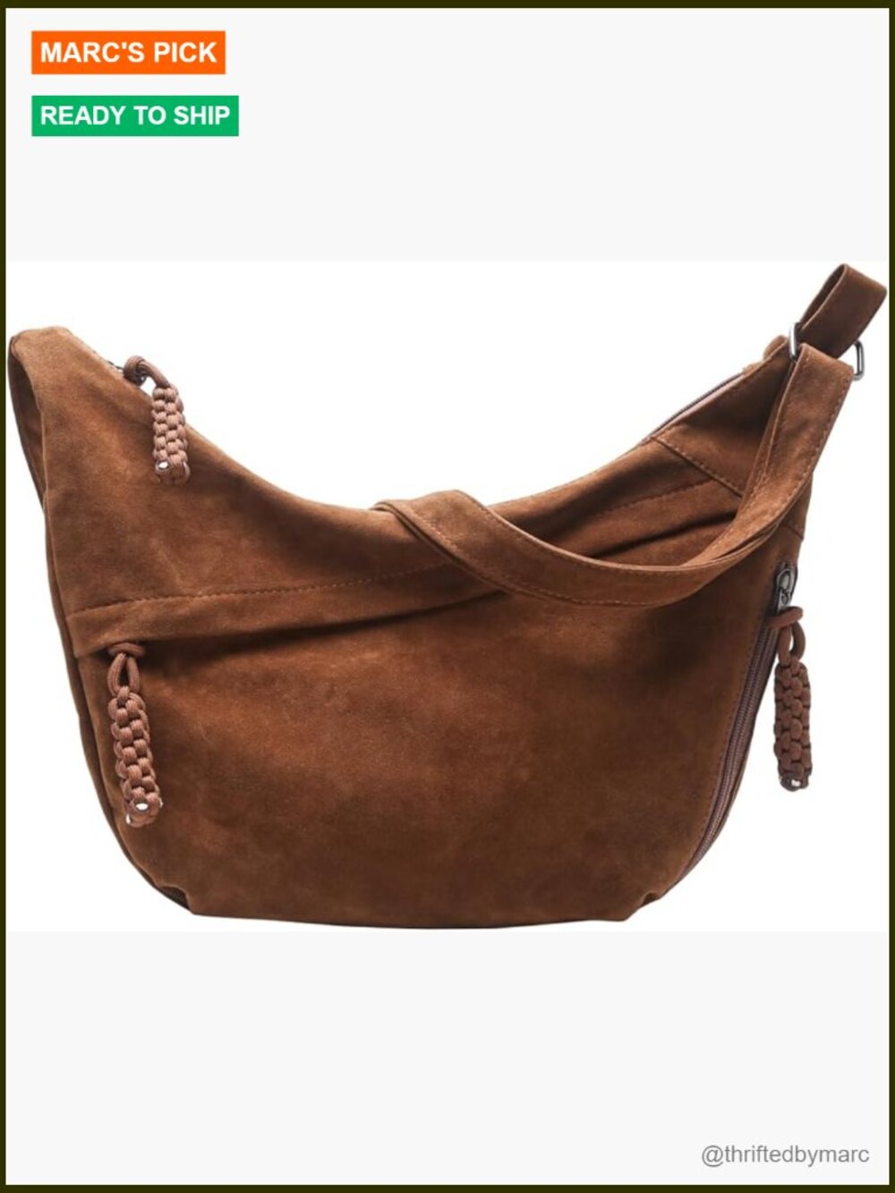 Large Capacity Suede Crossbody Bag, Travel Shoulder Tote Purse